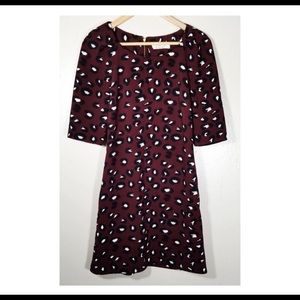 Burgundy leopard print dress